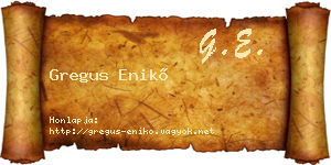 Gregus Enikő névjegykártya